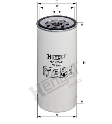 Hengst Ölfilter H200W41