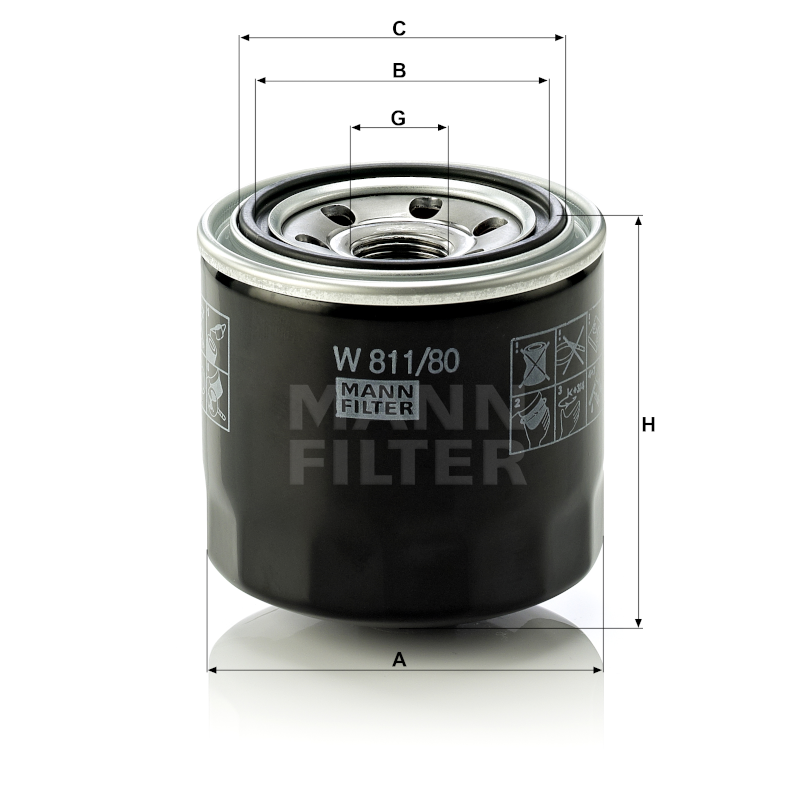 Mann Ölfilter W811/80 W811/80 online kaufen bei Thoben Antriebs- und  Filtertechnik GmbH