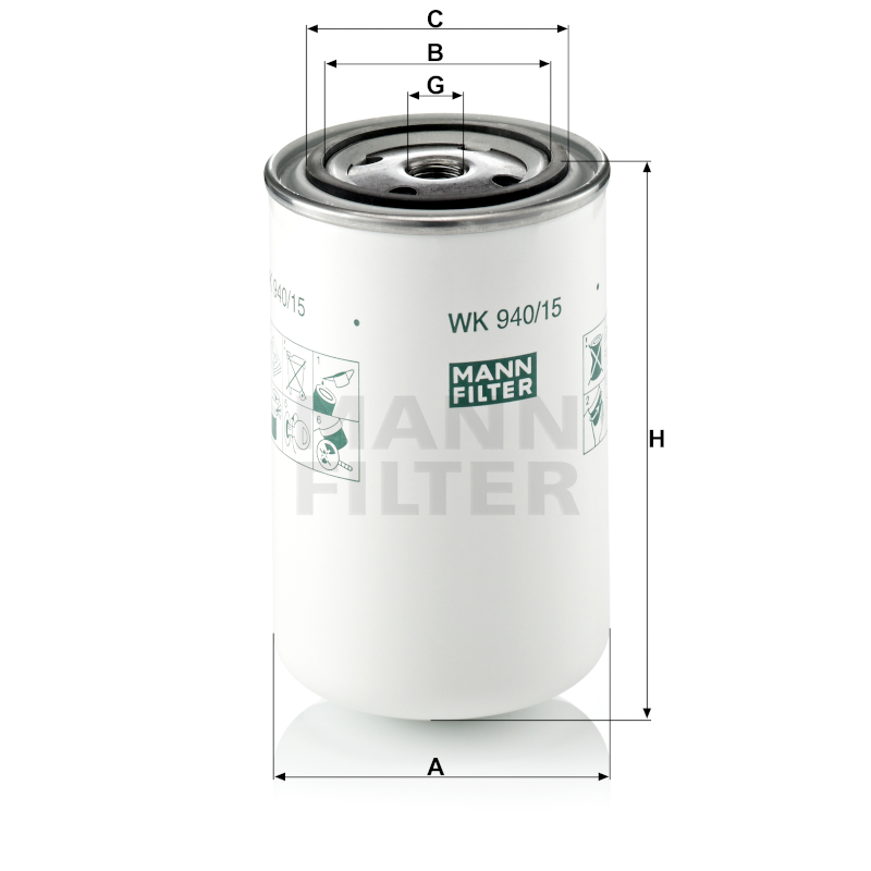 Mann Kraftstofffilter WK940/15